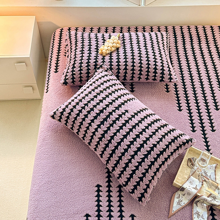 91家纺网 家纺一手货源 找家纺 温宁家纺 2025新款步步高床笠 床笠-步步高香芋紫