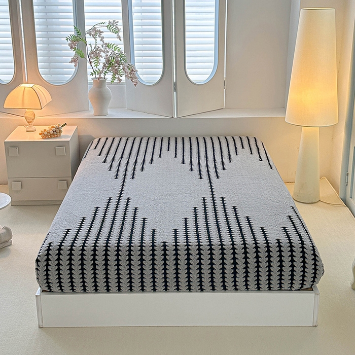 91家纺网 家纺一手货源 找家纺 温宁家纺 2025新款步步高床笠 床笠-步步高银灰