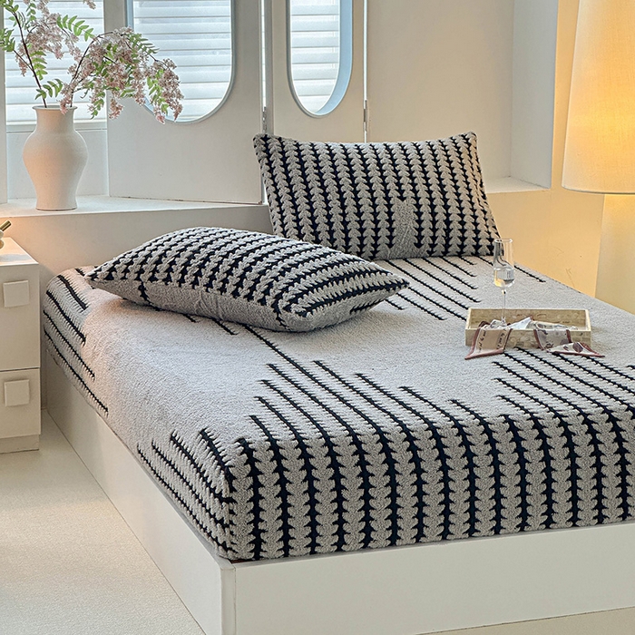 91家纺网 家纺一手货源 找家纺 温宁家纺 2025新款步步高床笠 床笠-步步高银灰