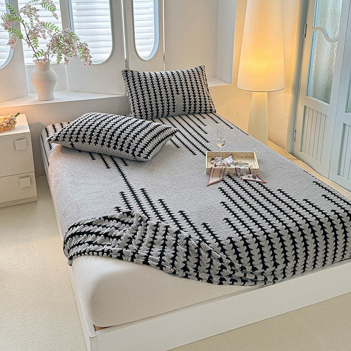 91家纺网 家纺一手货源 找家纺 温宁家纺 2025新款步步高床笠 床笠-步步高银灰