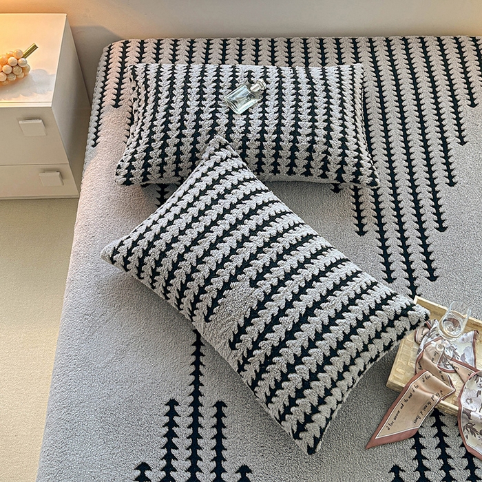 91家纺网 家纺一手货源 找家纺 温宁家纺 2025新款步步高床笠 床笠-步步高银灰