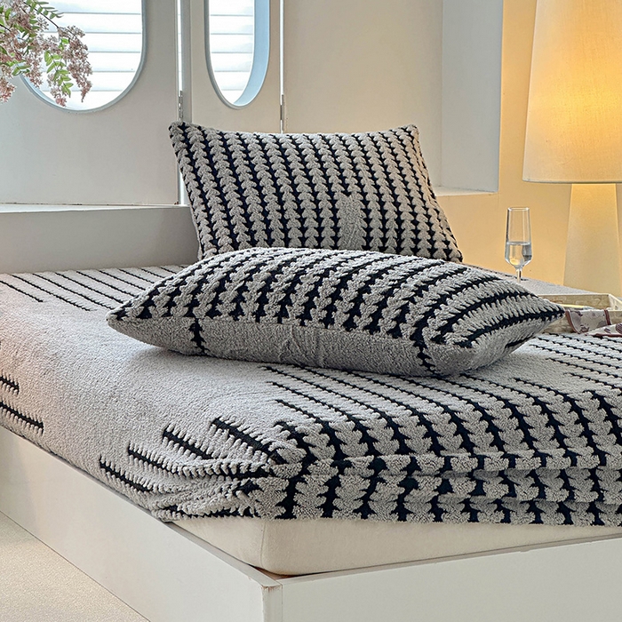 91家纺网 家纺一手货源 找家纺 温宁家纺 2025新款步步高床笠 床笠-步步高银灰