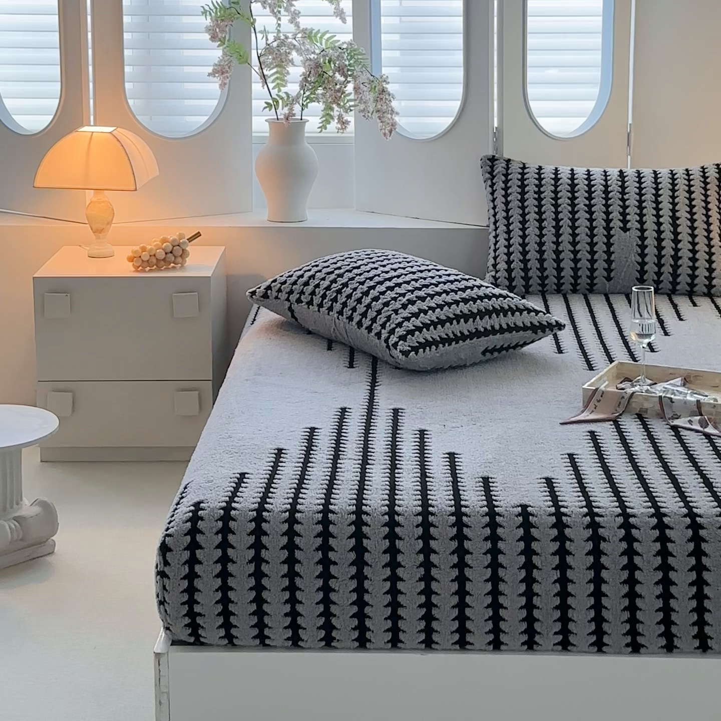 91家纺网 家纺一手货源 找家纺 温宁家纺 2025新款步步高床笠 床笠-步步高银灰