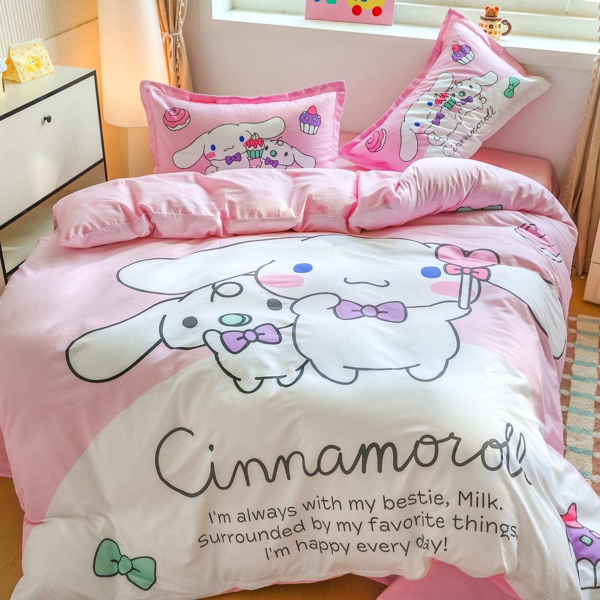 91家纺网 家纺一手货源 找家纺 （总）浩诚 2025新款三丽鸥专版大版纯棉三件套四件套