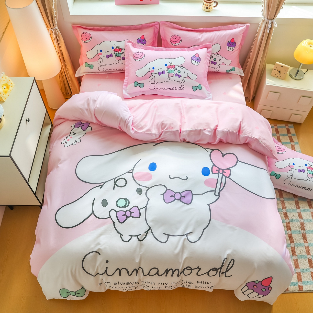 91家纺网 家纺一手货源 找家纺 （总）浩诚 2025新款三丽鸥专版大版纯棉三件套四件套