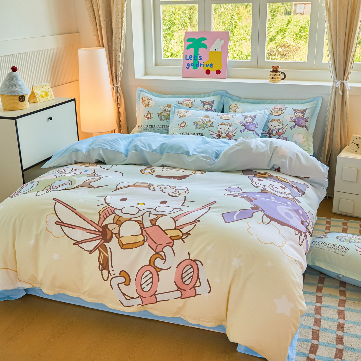 91家纺网 家纺一手货源 找家纺 浩诚 2025新款三丽鸥专版大版纯棉三件套四件套 飞行员