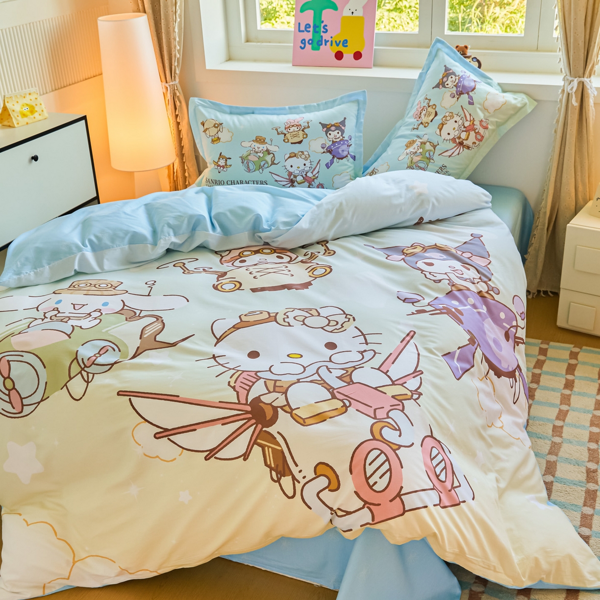 91家纺网 家纺一手货源 找家纺 浩诚 2025新款三丽鸥专版大版纯棉三件套四件套 飞行员