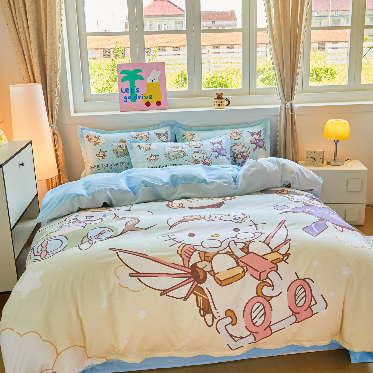 91家纺网 家纺一手货源 找家纺 浩诚 2025新款三丽鸥专版大版纯棉三件套四件套 飞行员