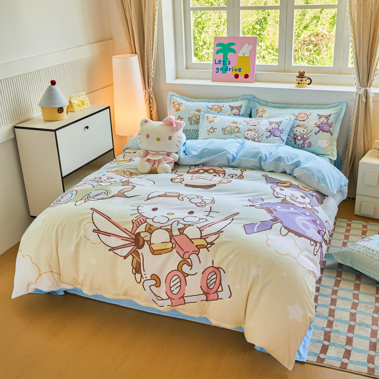 91家纺网 家纺一手货源 找家纺 浩诚 2025新款三丽鸥专版大版纯棉三件套四件套 飞行员