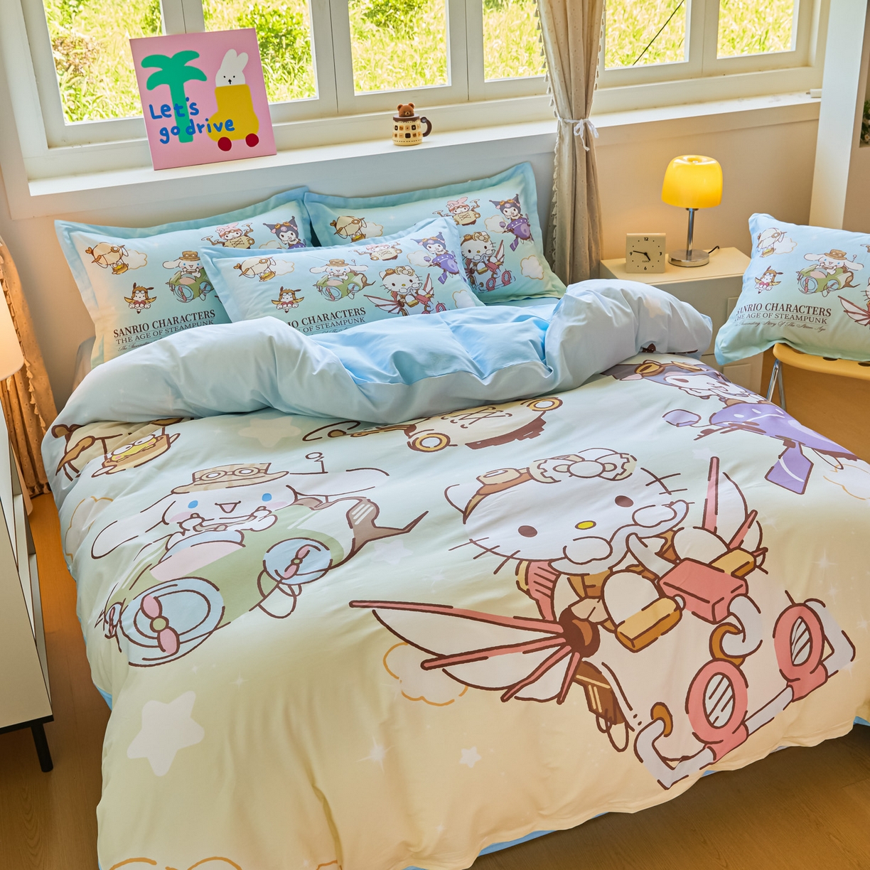 91家纺网 家纺一手货源 找家纺 浩诚 2025新款三丽鸥专版大版纯棉三件套四件套 飞行员