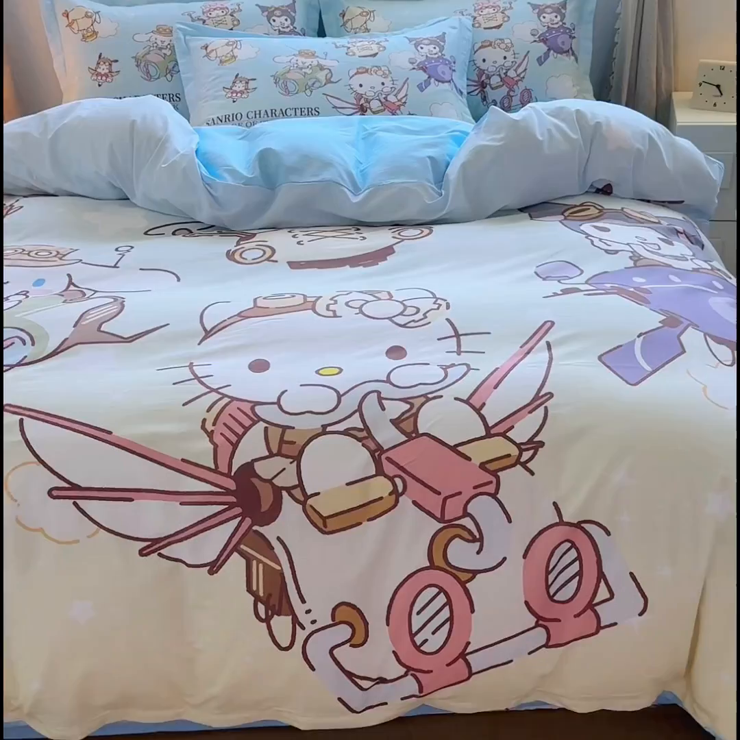 91家纺网 家纺一手货源 找家纺 浩诚 2025新款三丽鸥专版大版纯棉三件套四件套 飞行员