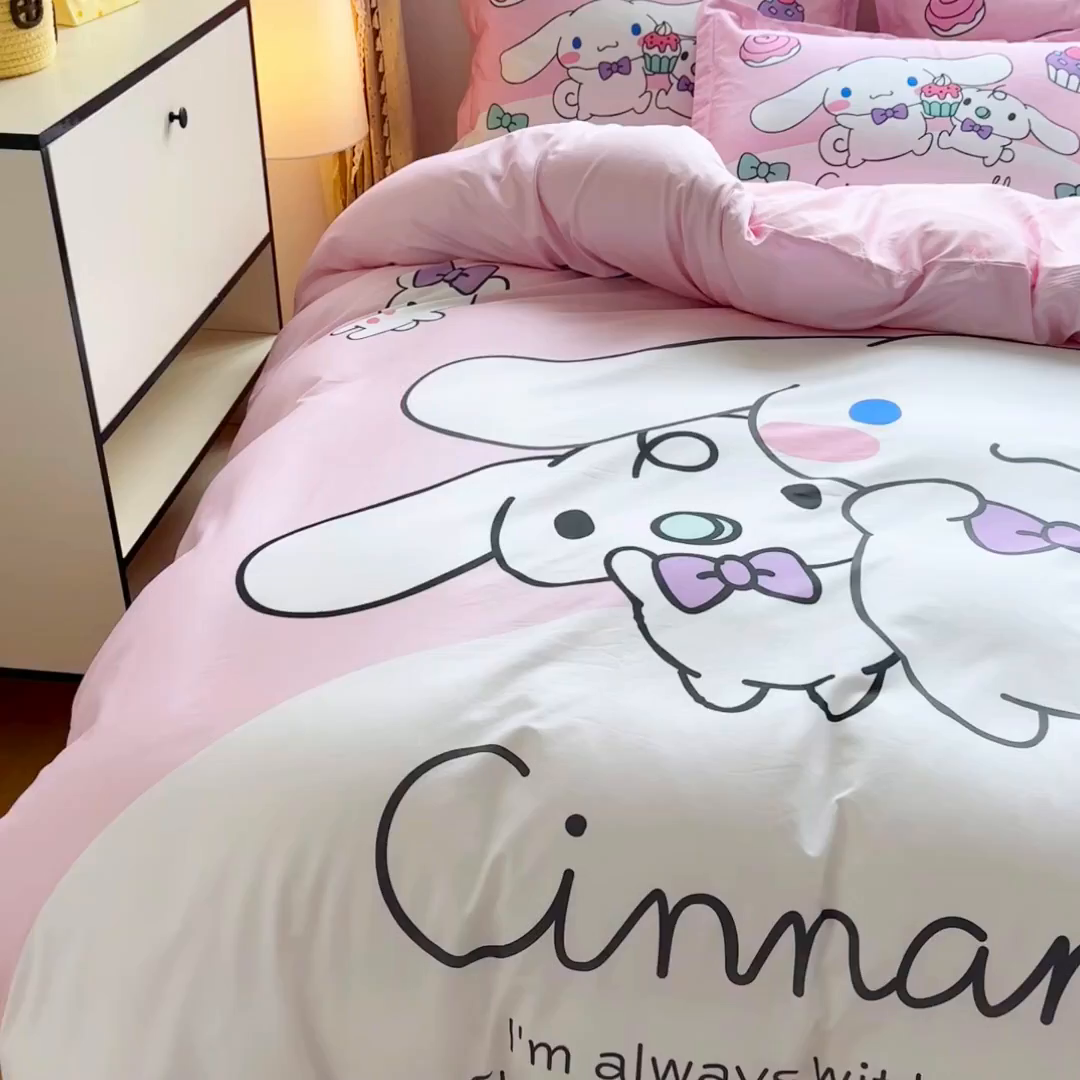 91家纺网 家纺一手货源 找家纺 （总）浩诚 2025新款三丽鸥专版大版纯棉三件套四件套