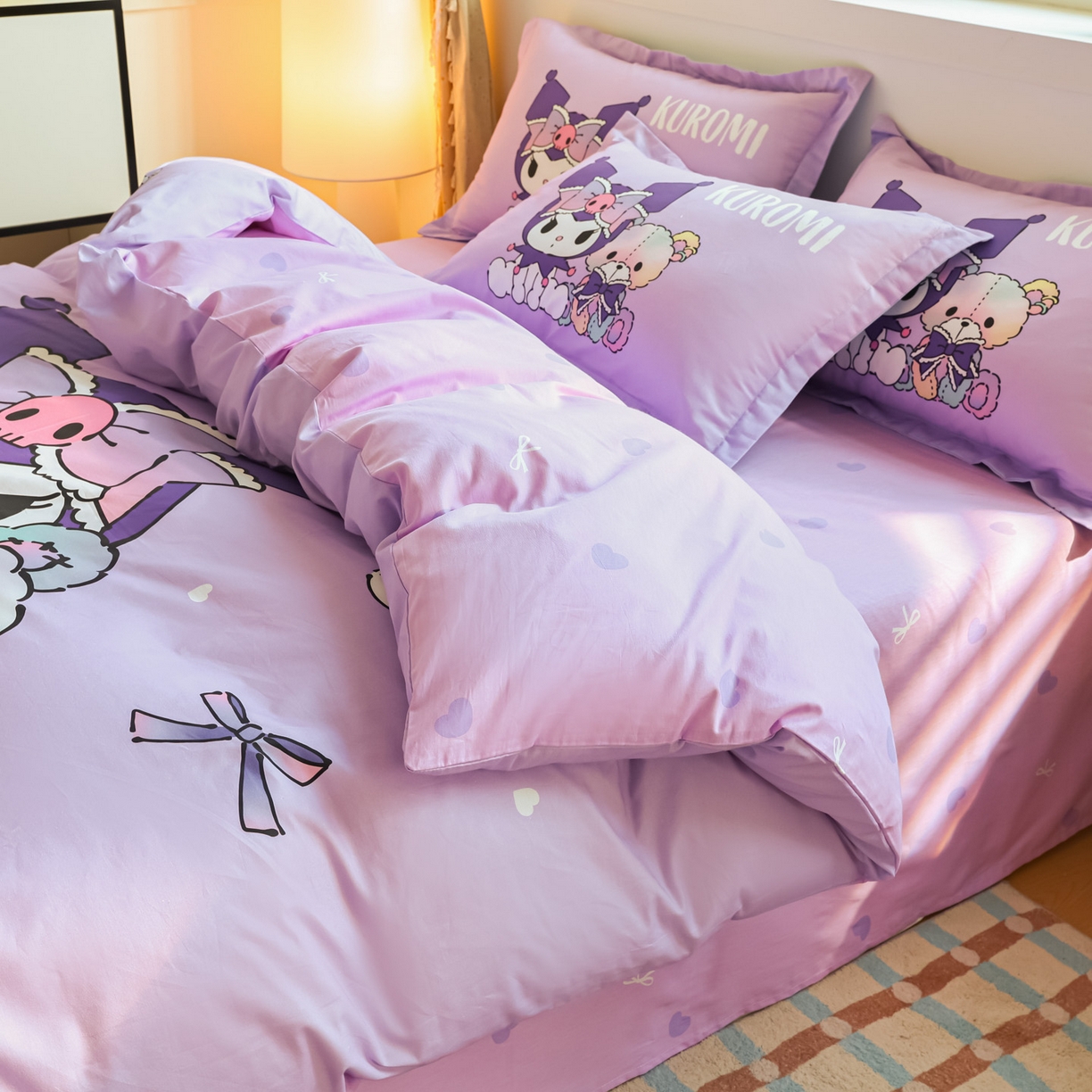 91家纺网 家纺一手货源 找家纺 浩诚 2025新款三丽鸥专版大版纯棉三件套四件套 甜甜库洛米