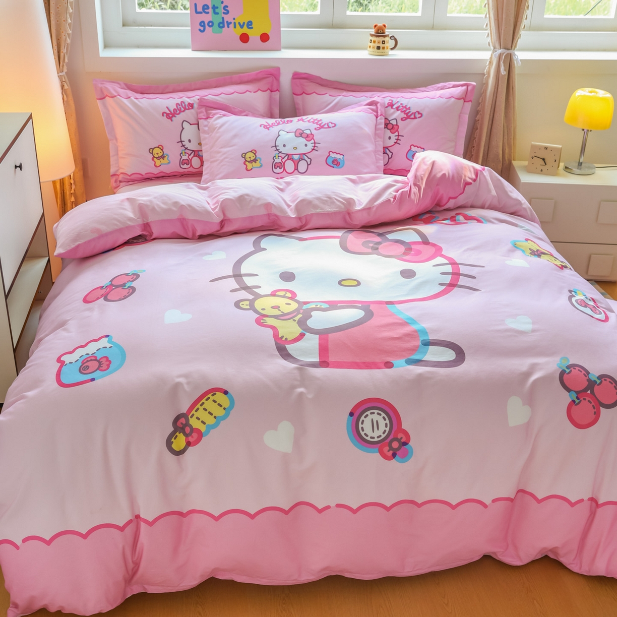 91家纺网 家纺一手货源 找家纺 浩诚 2025新款三丽鸥专版大版纯棉三件套四件套 甜心宝贝