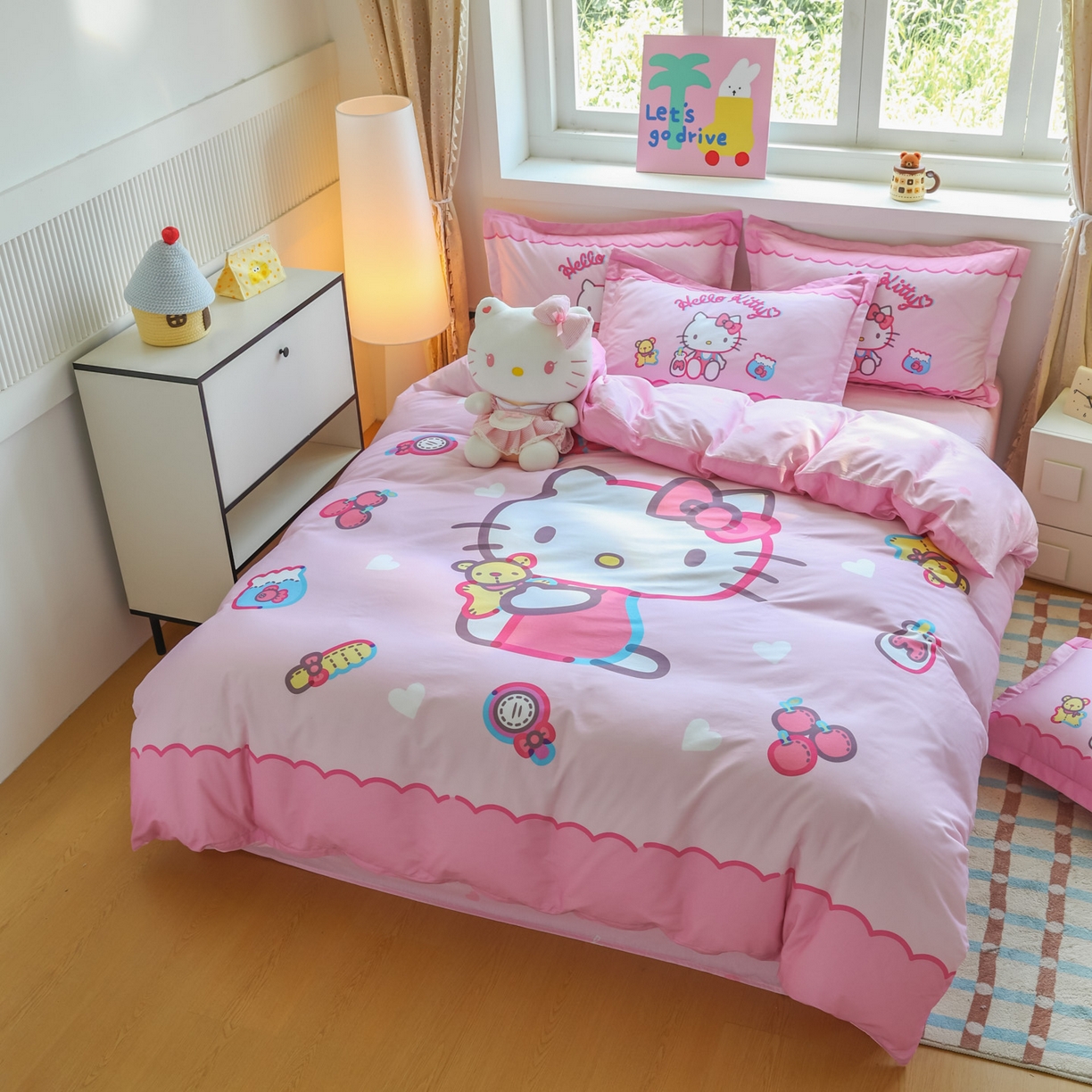 91家纺网 家纺一手货源 找家纺 浩诚 2025新款三丽鸥专版大版纯棉三件套四件套 甜心宝贝