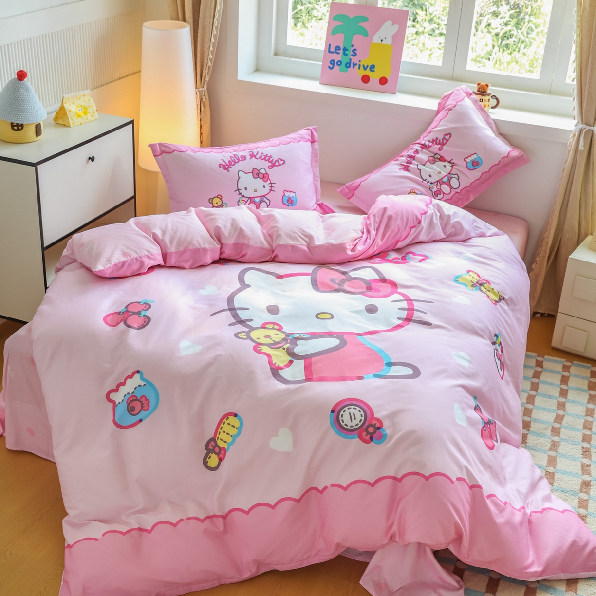 91家纺网 家纺一手货源 找家纺 浩诚 2025新款三丽鸥专版大版纯棉三件套四件套 甜心宝贝