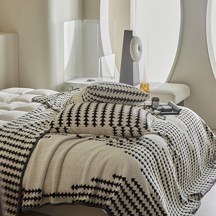 91家纺网 家纺一手货源 找家纺 （总）温宁家纺 2025新款步步高单层毛毯盖毯