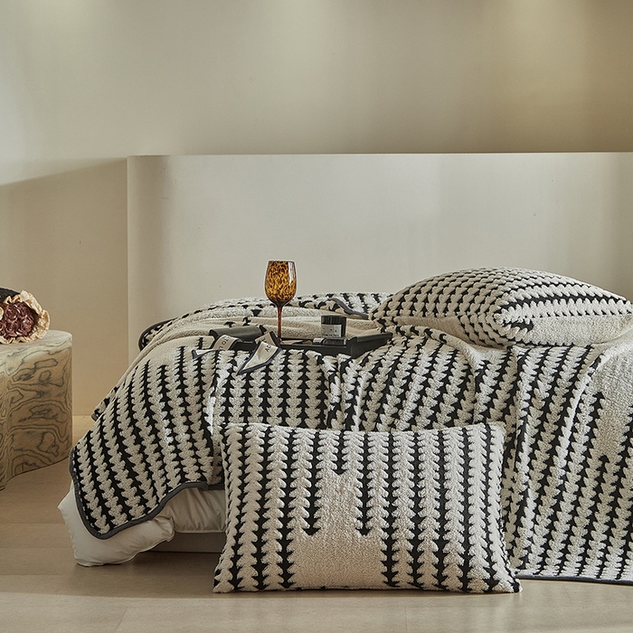 91家纺网 家纺一手货源 找家纺 （总）温宁家纺 2025新款步步高单层毛毯盖毯