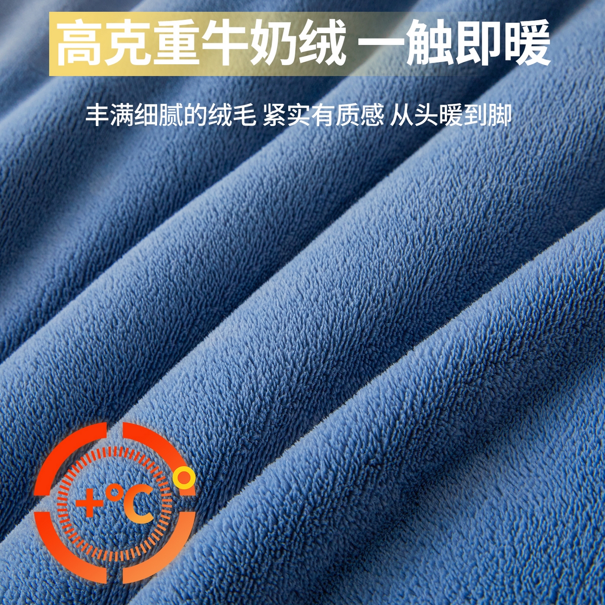 91家纺网 家纺一手货源 找家纺 鑫佰利 2025新款柔暖纯色牛奶绒冬被被子被芯 蓝灰双拼