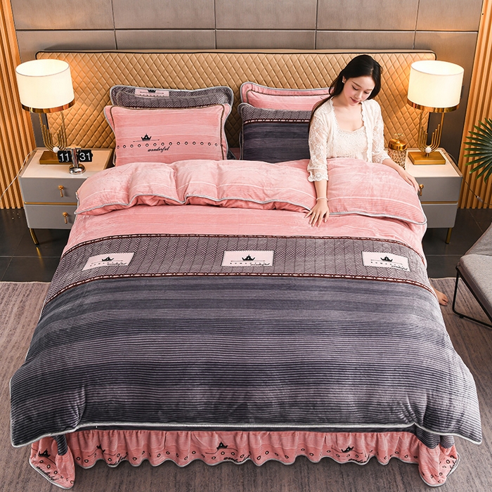 91家纺网 家纺一手货源 找家纺 （总）董成龙 2025直播高克重牛奶绒四件套法莱绒金貂貂狐保暖四件套