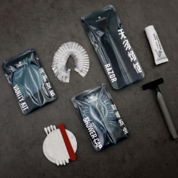 安力森/诚臻酒店用品 心绮系列 PVC-护理包（四棉签两棉片一指甲锉）单件 心绮系列