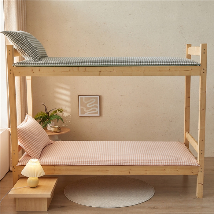 91家纺网 家纺一手货源 找家纺 悠米悠家 2025新款新疆棉花学生款可拆洗床垫 粉小格