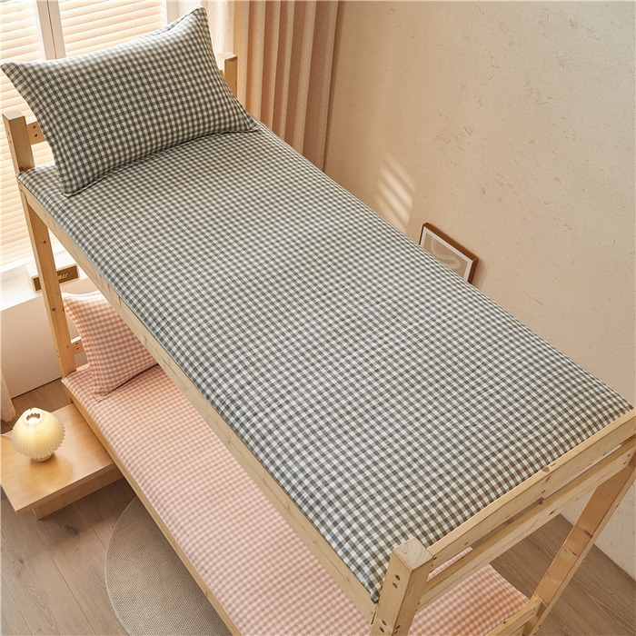 91家纺网 家纺一手货源 找家纺 悠米悠家 2025新款新疆棉花学生款可拆洗床垫 粉小格