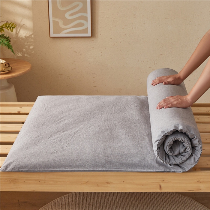 91家纺网 家纺一手货源 找家纺 悠米悠家 2025新款新疆棉花学生款可拆洗床垫 灰色