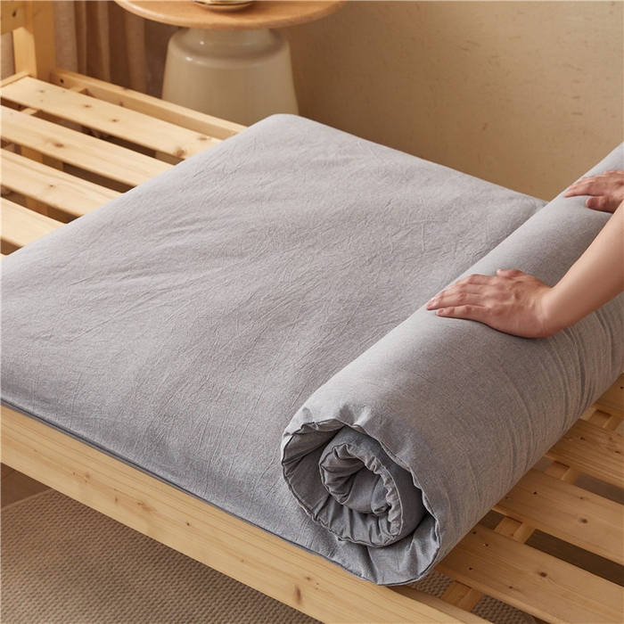 91家纺网 家纺一手货源 找家纺 悠米悠家 2025新款新疆棉花学生款可拆洗床垫 灰色