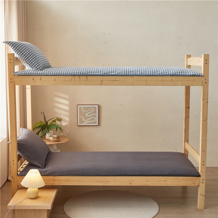 91家纺网 家纺一手货源 找家纺 悠米悠家 2025新款新疆棉花学生款可拆洗床垫 灰小格