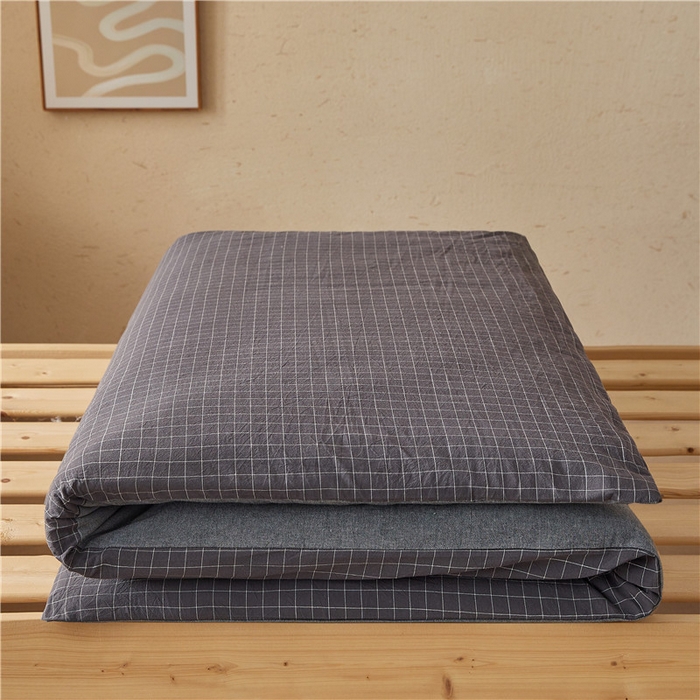 91家纺网 家纺一手货源 找家纺 悠米悠家 2025新款新疆棉花学生款可拆洗床垫 灰小格