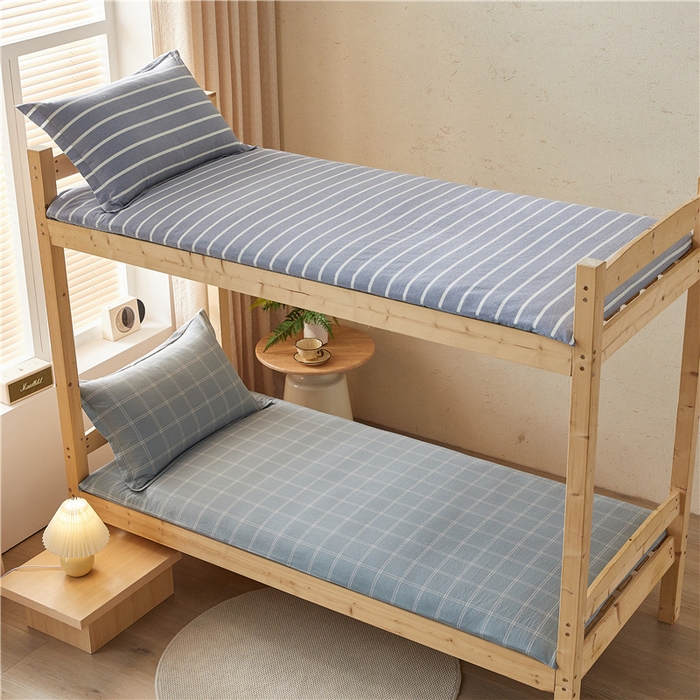 91家纺网 家纺一手货源 找家纺 悠米悠家 2025新款新疆棉花学生款可拆洗床垫 简兮蓝