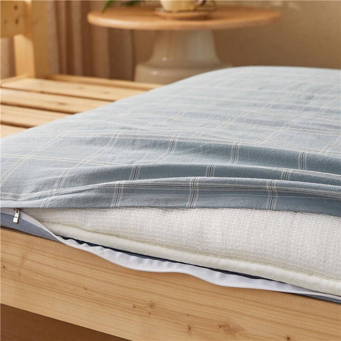 91家纺网 家纺一手货源 找家纺 悠米悠家 2025新款新疆棉花学生款可拆洗床垫 简兮蓝