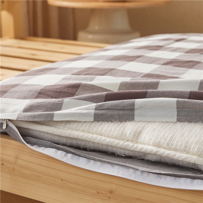 91家纺网 家纺一手货源 找家纺 悠米悠家 2025新款新疆棉花学生款可拆洗床垫 咖大格