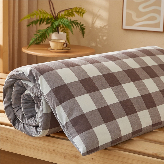 91家纺网 家纺一手货源 找家纺 悠米悠家 2025新款新疆棉花学生款可拆洗床垫 咖大格