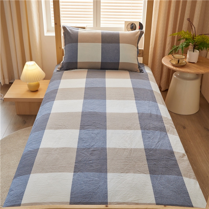 91家纺网 家纺一手货源 找家纺 悠米悠家 2025新款新疆棉花学生款可拆洗床垫 蓝大格