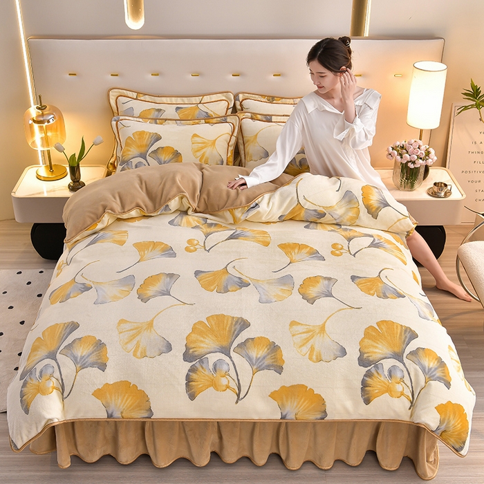 91家纺网 家纺一手货源 找家纺 （总）董成龙 2025直播高克重牛奶绒四件套法莱绒金貂貂狐保暖四件套