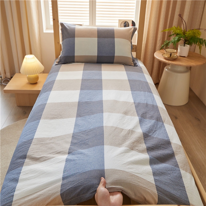 91家纺网 家纺一手货源 找家纺 悠米悠家 2025新款新疆棉花学生款可拆洗床垫 蓝大格