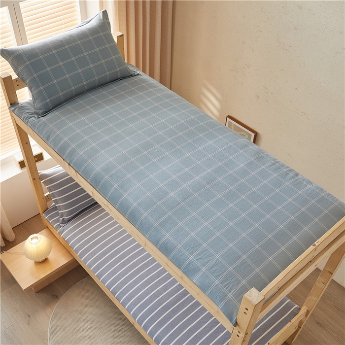 91家纺网 家纺一手货源 找家纺 悠米悠家 2025新款新疆棉花学生款可拆洗床垫 蓝宽条