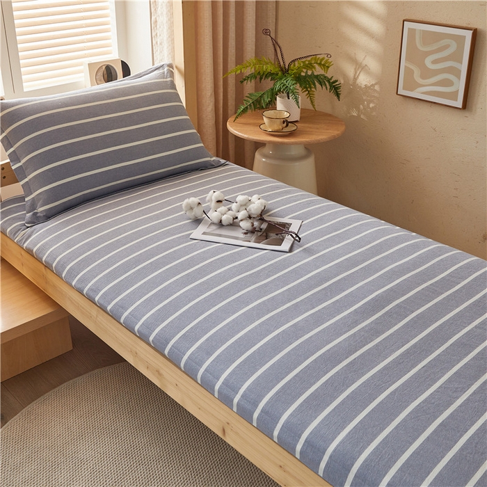 91家纺网 家纺一手货源 找家纺 悠米悠家 2025新款新疆棉花学生款可拆洗床垫 蓝宽条