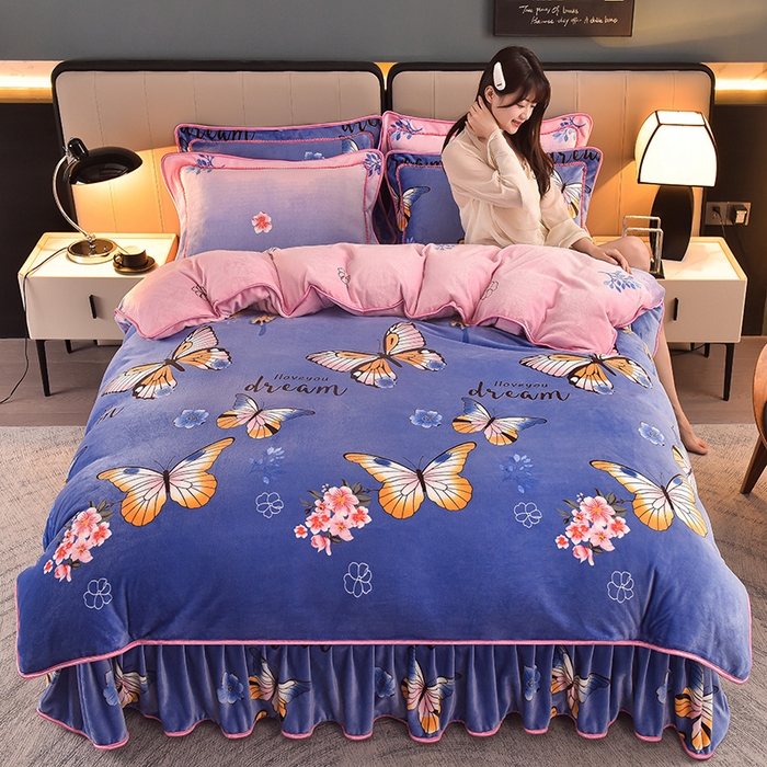 91家纺网 家纺一手货源 找家纺 （总）董成龙 2025直播高克重牛奶绒四件套法莱绒金貂貂狐保暖四件套