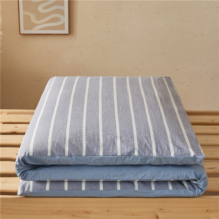 91家纺网 家纺一手货源 找家纺 悠米悠家 2025新款新疆棉花学生款可拆洗床垫 蓝宽条