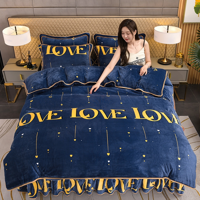 91家纺网 家纺一手货源 找家纺 （总）董成龙 2025直播高克重牛奶绒四件套法莱绒金貂貂狐保暖四件套