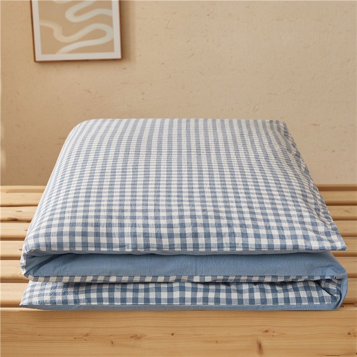 91家纺网 家纺一手货源 找家纺 悠米悠家 2025新款新疆棉花学生款可拆洗床垫 蓝小格