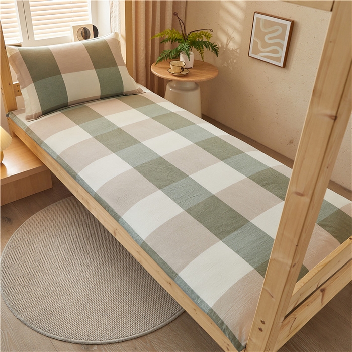 91家纺网 家纺一手货源 找家纺 悠米悠家 2025新款新疆棉花学生款可拆洗床垫 绿大格