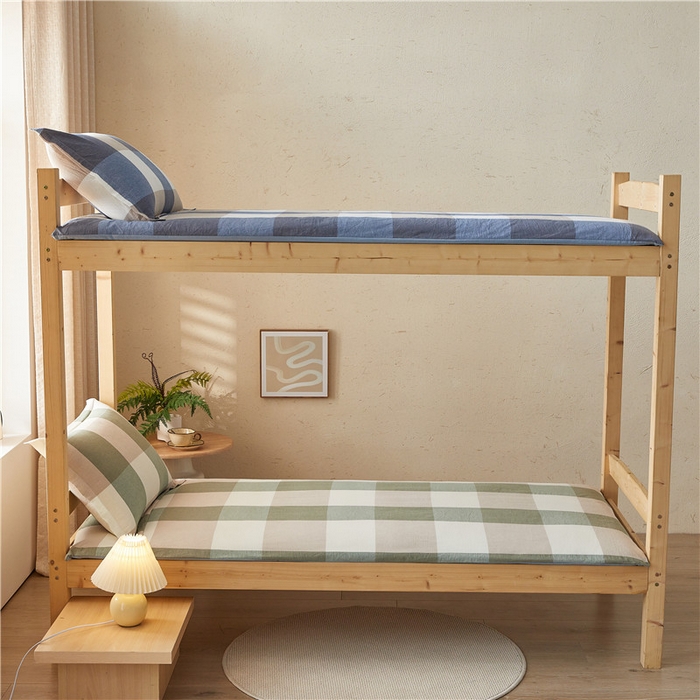 91家纺网 家纺一手货源 找家纺 悠米悠家 2025新款新疆棉花学生款可拆洗床垫 绿大格