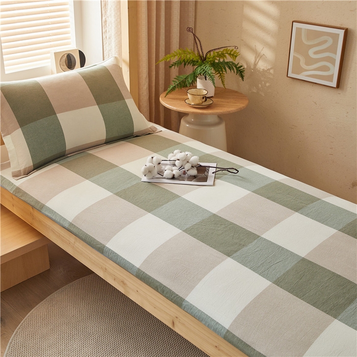 91家纺网 家纺一手货源 找家纺 悠米悠家 2025新款新疆棉花学生款可拆洗床垫 绿大格