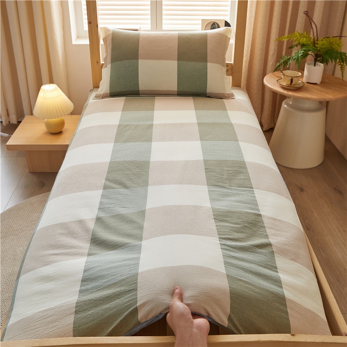 91家纺网 家纺一手货源 找家纺 悠米悠家 2025新款新疆棉花学生款可拆洗床垫 绿大格