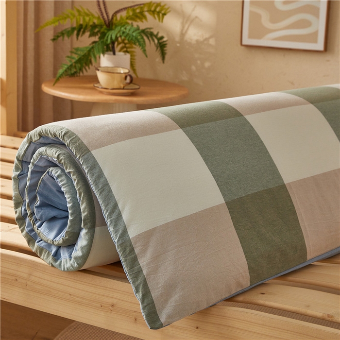 91家纺网 家纺一手货源 找家纺 悠米悠家 2025新款新疆棉花学生款可拆洗床垫 绿大格