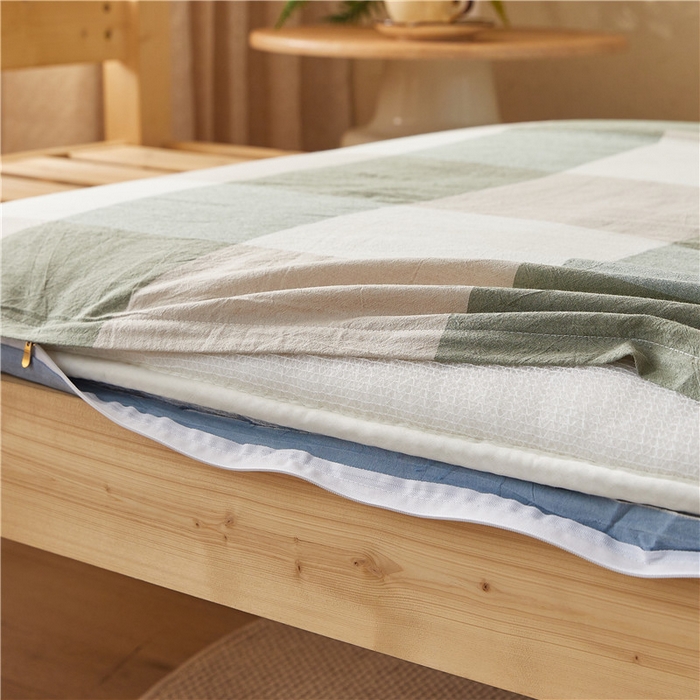 91家纺网 家纺一手货源 找家纺 悠米悠家 2025新款新疆棉花学生款可拆洗床垫 绿大格